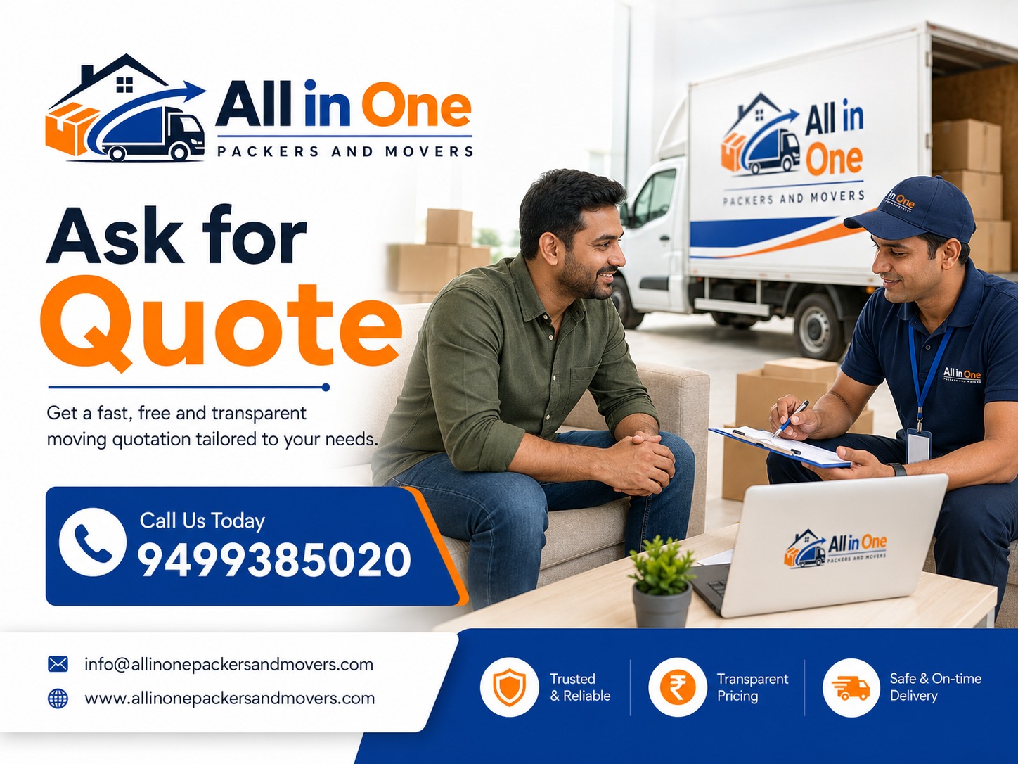 Ask for a moving quotation